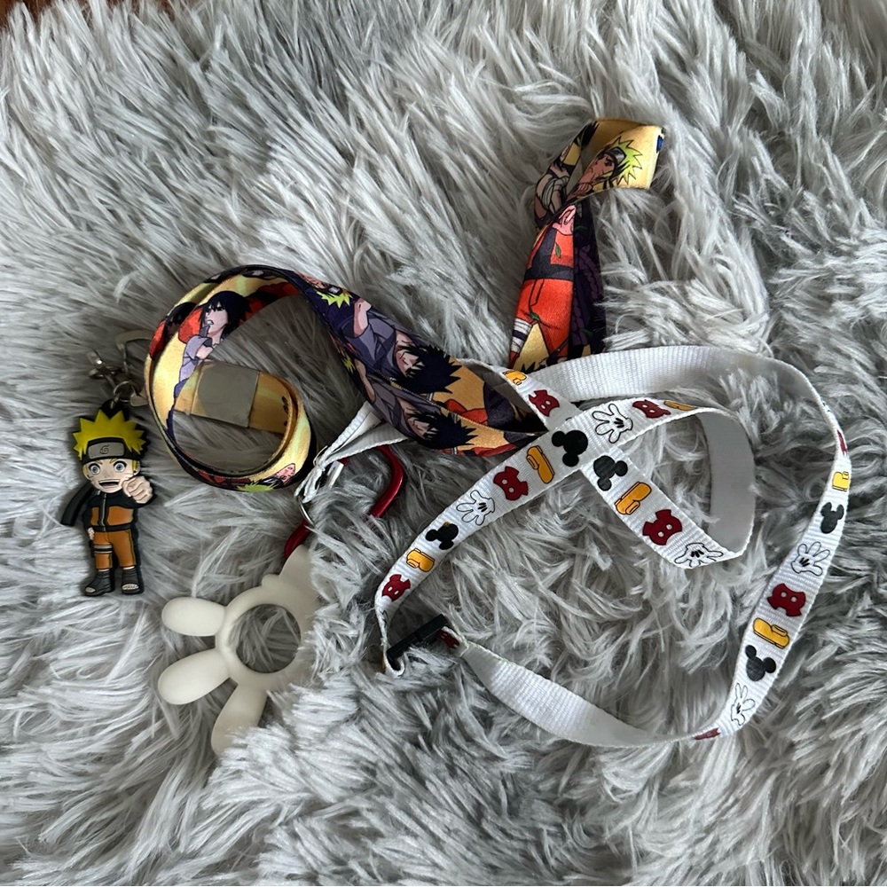Disney mickey mouse and naruto lanyard